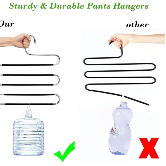 S-Shape Hangers 4 Pack, 5 Layer Stainless Steel High Quality Hangers - Picture 9 of 14